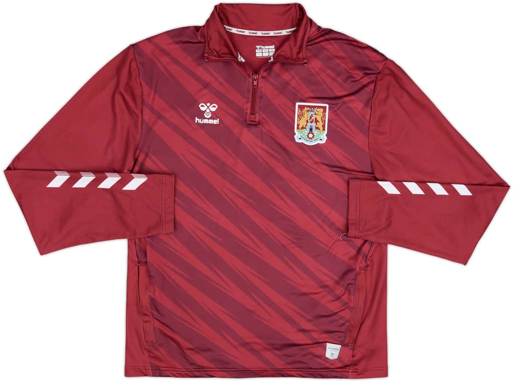 2021-22 Northampton Town Hummel 1/4 Zip Drill Top - 8/10 - (M)