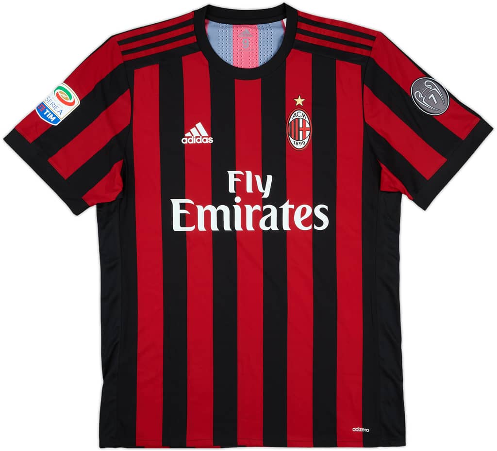 2017-18 AC Milan Match Issue Home Shirt Kalinic #7