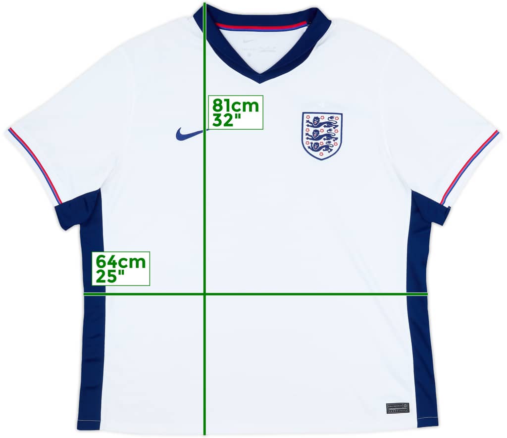 2024-25 England Home Shirt - 8/10 - (XXL)