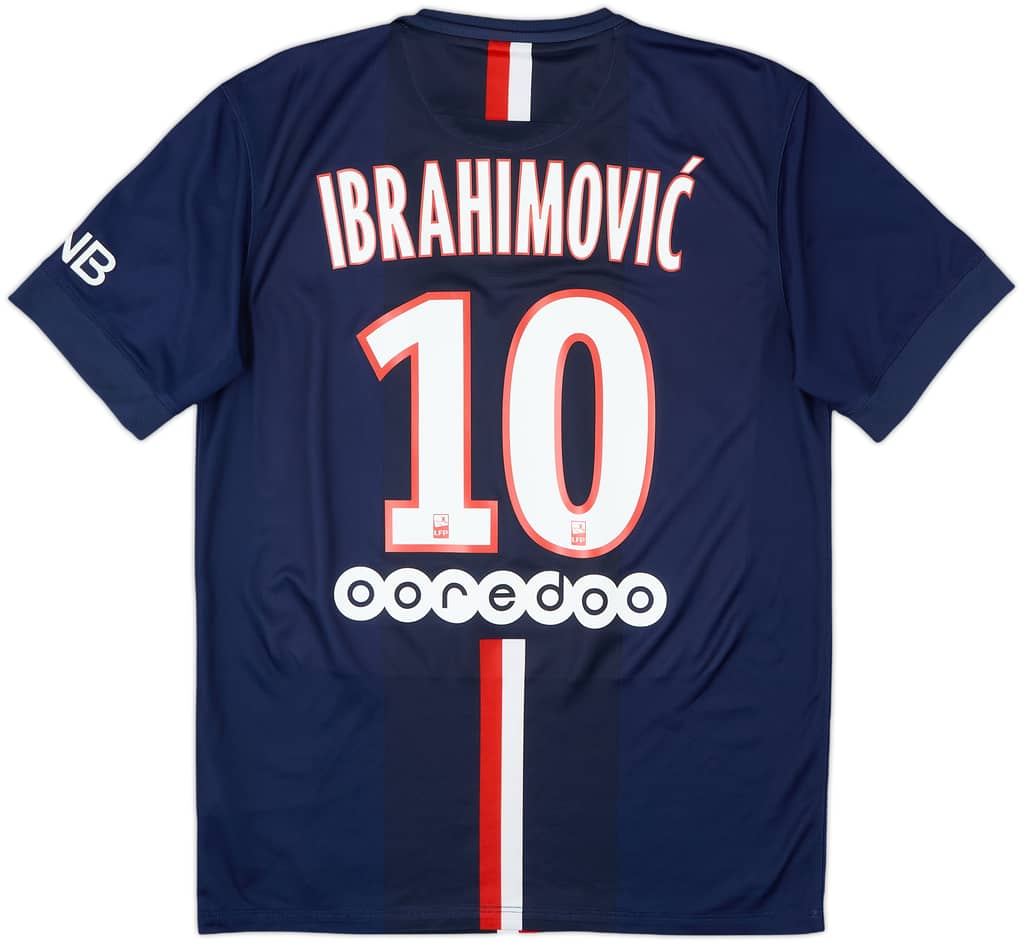 2014-15 Paris Saint-Germain Home Shirt Ibrahimovic #10 - 8/10 - (M)