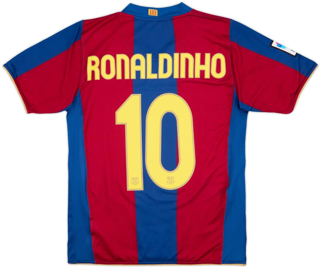 2007-08 Barcelona Home Shirt Ronaldinho #10 - 7/10 - (S)