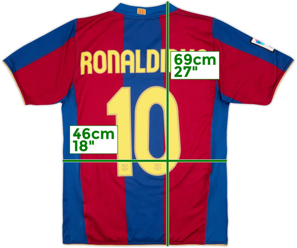 2007-08 Barcelona Home Shirt Ronaldinho #10 - 7/10 - (S)