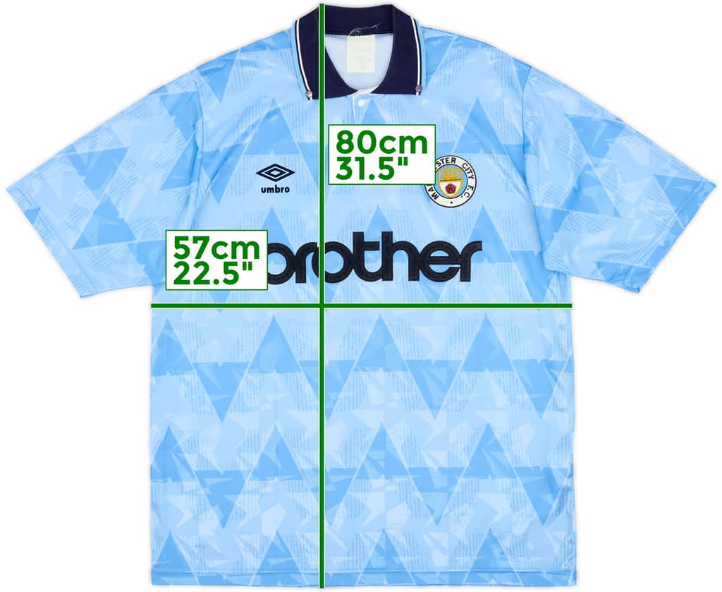 1989-91 Manchester City Home Shirt - 8/10 - (L)