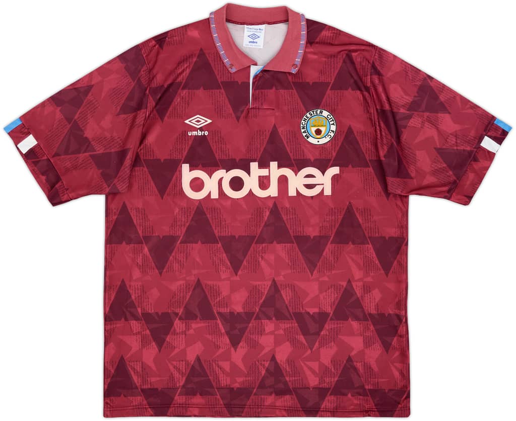 1990-92 Manchester City Away Shirt - 8/10 - (XL)