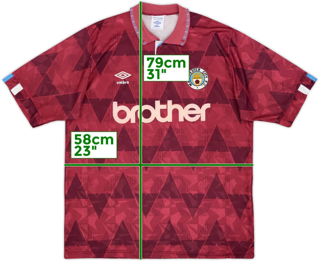 1990-92 Manchester City Away Shirt - 8/10 - (XL)