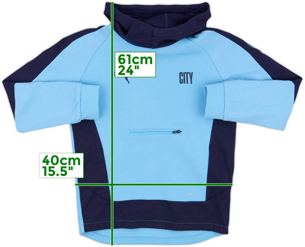 2020-21 Manchester City Puma Hooded Drill Top - 10/10 - (M.Boys)