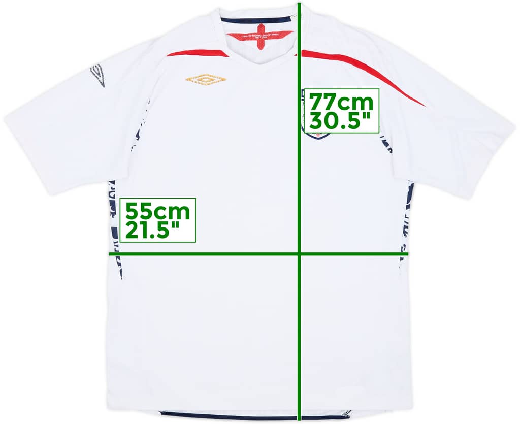 2007-09 England Home Shirt - 5/10 - (XL)