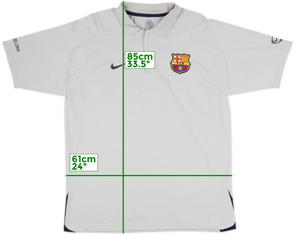 2005-06 Barcelona Nike 1/4 Zip Polo Shirt - 9/10 - (XL)