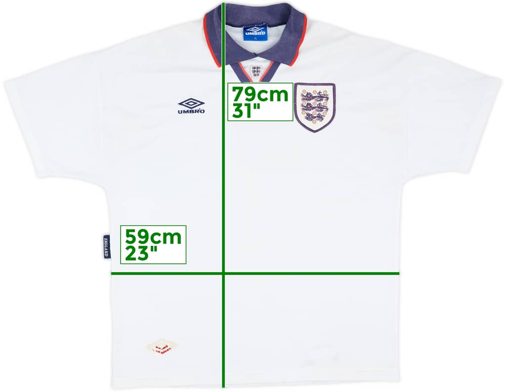 1993-95 England Home Shirt - 6/10 - (XL)