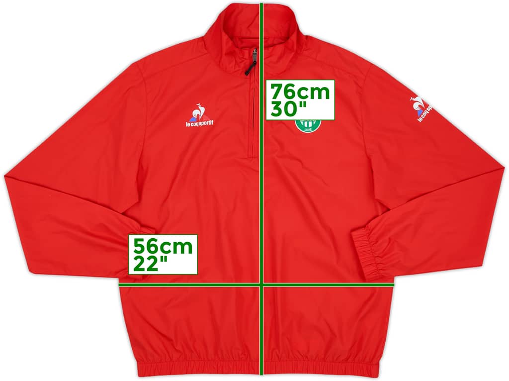 2016-17 Saint-Etienne Le Coq Sportif 1/4 Zip Training Top - 8/10 - (L)