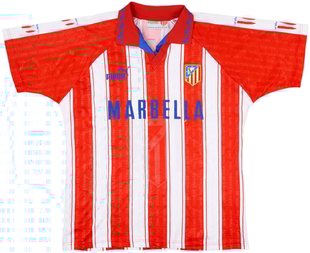 1995-96 Atletico Madrid Home Shirt - 9/10 - (L)