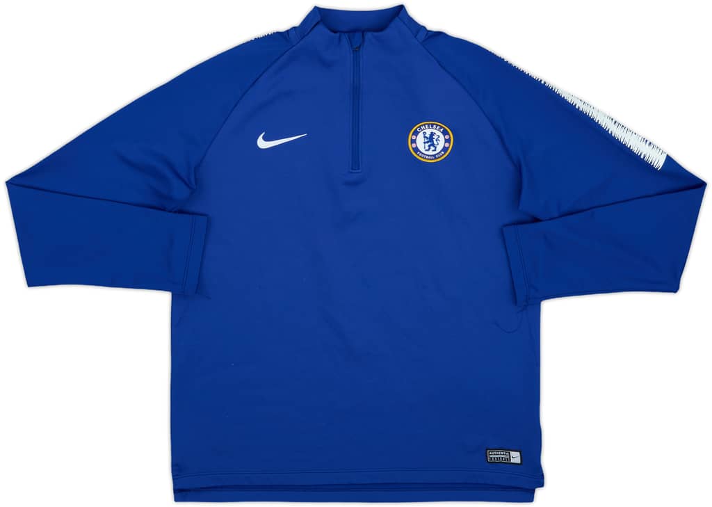 2018-19 Chelsea Nike 1/4 Zip Sweat Top - 9/10 - (XL.Boys)