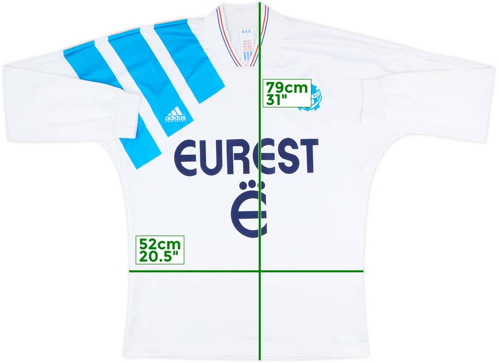 1993-94 Olympique Marseille Home L/S Shirt - 9/10 - (M)