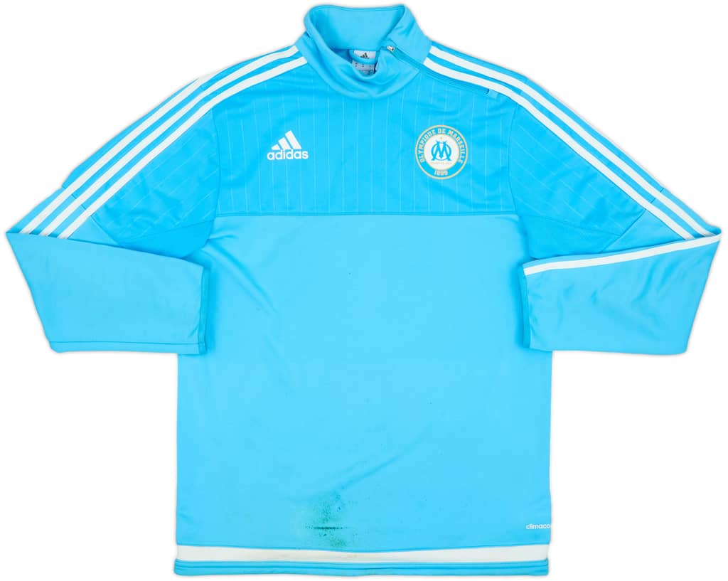 2015-16 Olympique Marseille adidas 1/4 Zip Sweat Top - 5/10 - (M)