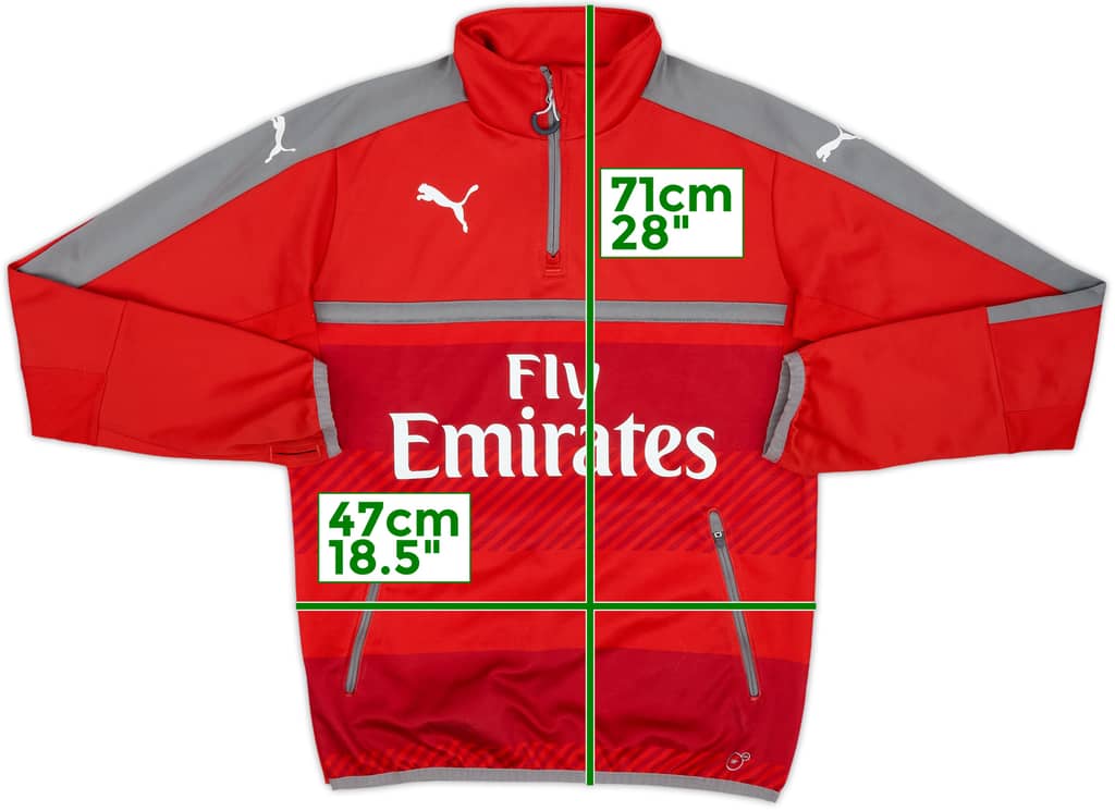 2015-16 Arsenal Puma 1/4 Zip Training Top - 8/10 - (S)