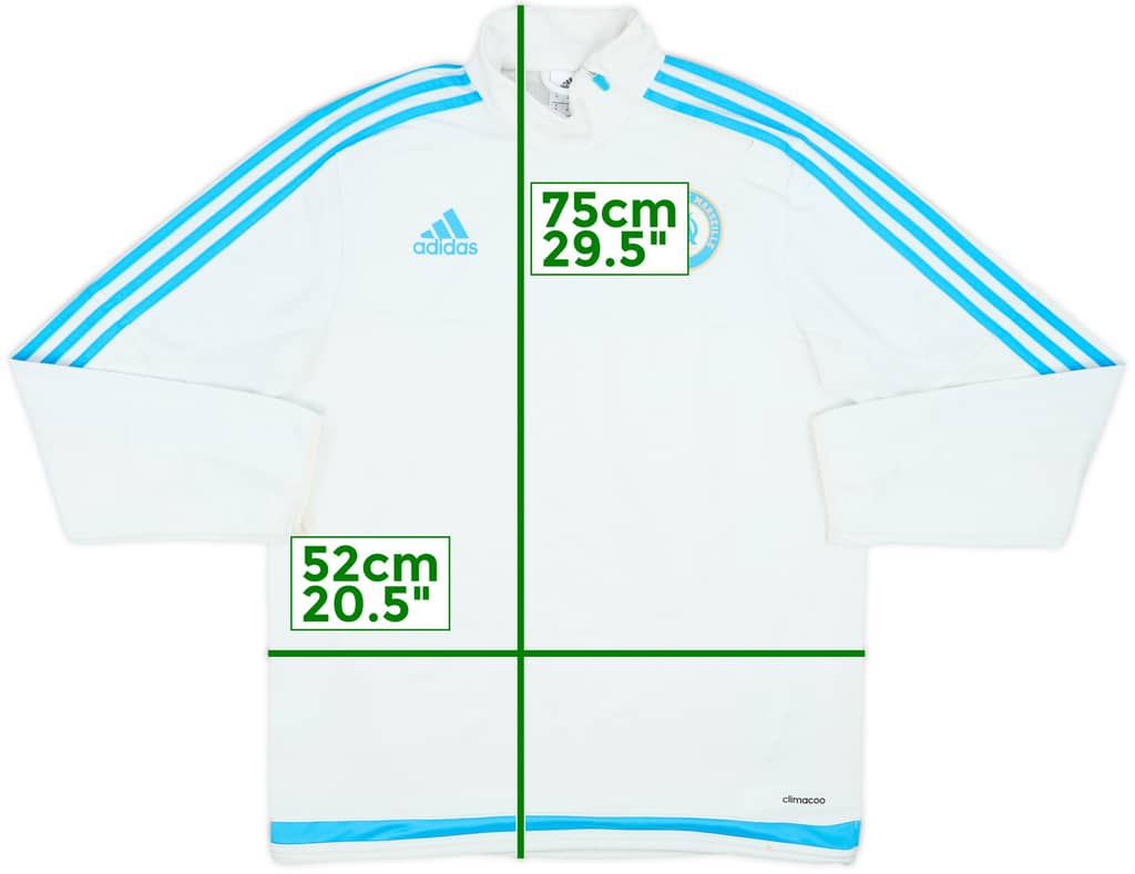 2015-16 Olympique Marseille adidas 1/4 Zip Sweat Top - 7/10 - (M)