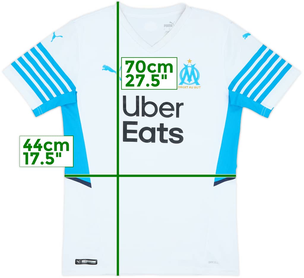 2021-22 Olympic Olympique Marseille Home Shirt - 9/10 - (S)