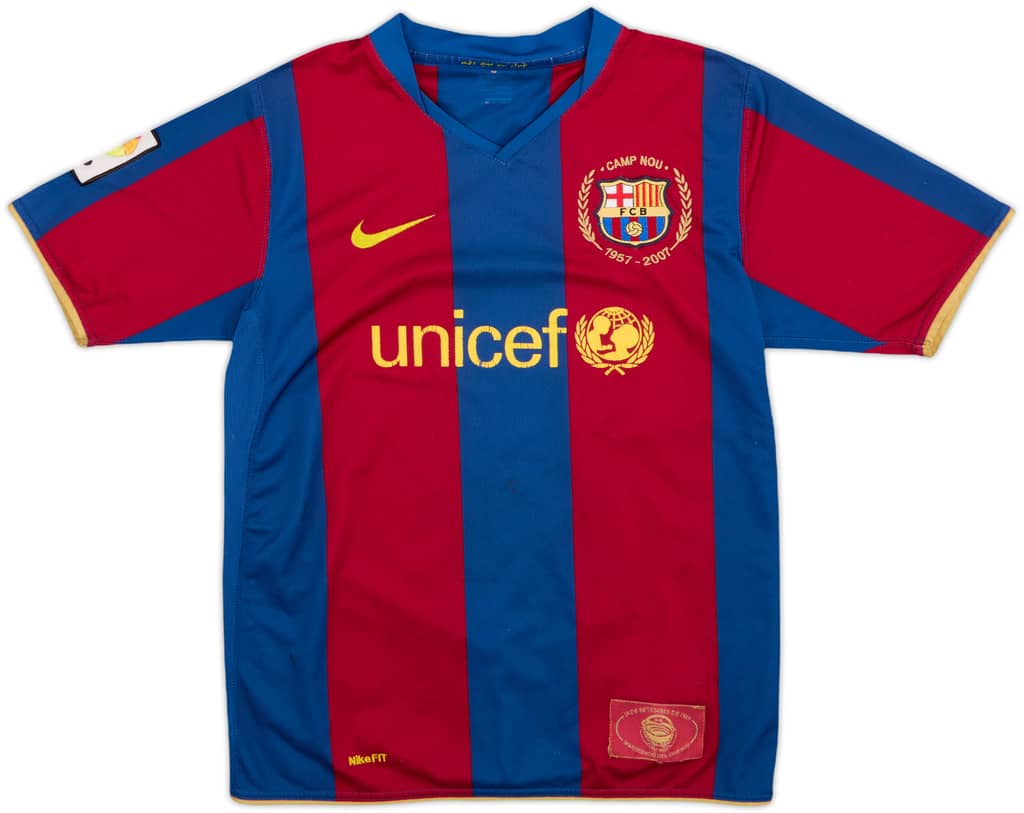 2007-08 Barcelona Home Shirt - 6/10 - (L.Boys)