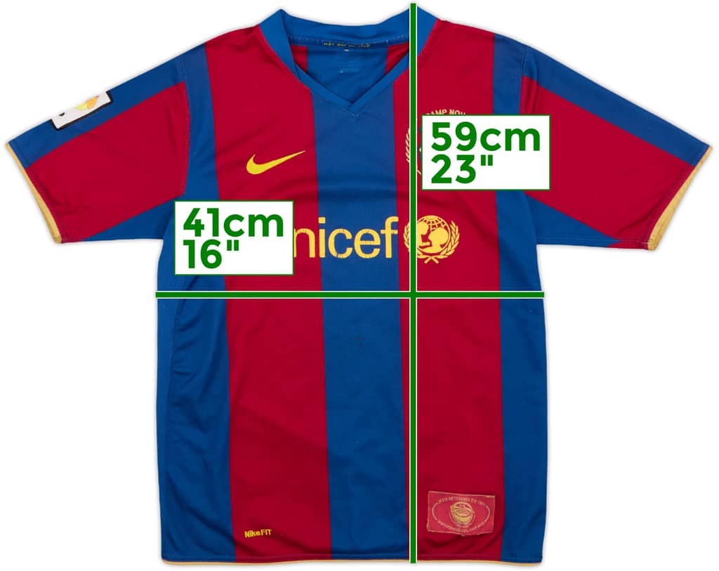 2007-08 Barcelona Home Shirt - 6/10 - (L.Boys)