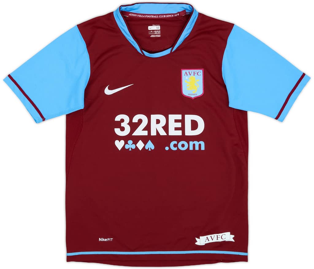 2007-08 Aston Villa Home Shirt - 8/10 - (M.Boys)