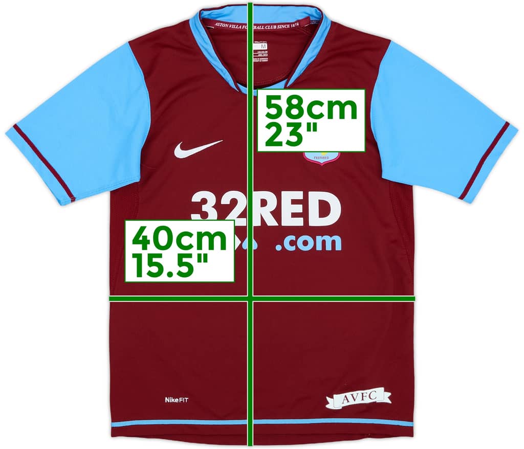 2007-08 Aston Villa Home Shirt - 8/10 - (M.Boys)