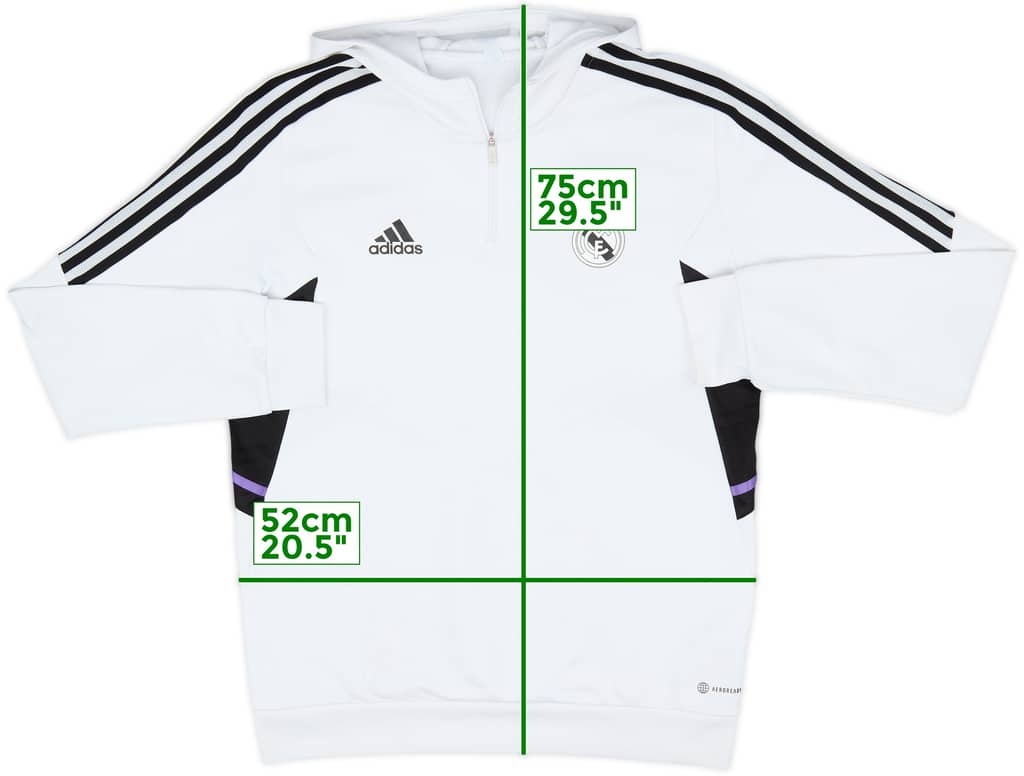 2022-23 Real Madrid adidas 1/4 Zip Hooded Top - 6/10 - (L)