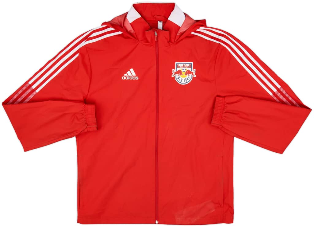 2020-21 New York Red Bulls adidas Hooded Rain Jacket - 8/10 - (M)