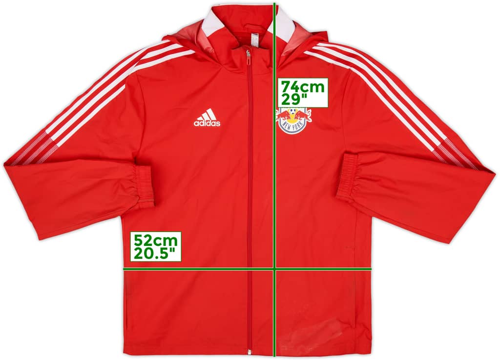 2020-21 New York Red Bulls adidas Hooded Rain Jacket - 8/10 - (M)