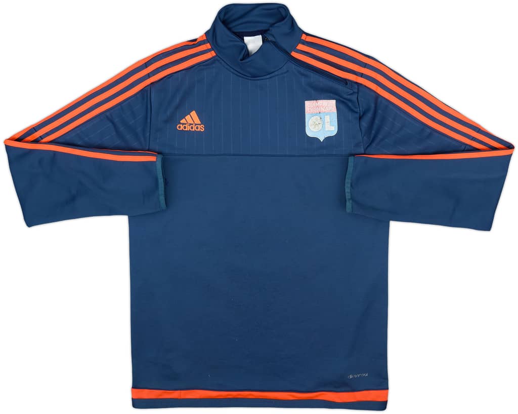 2015-16 Lyon adidas 1/4 Zip Sweat Top - 4/10 - (S)