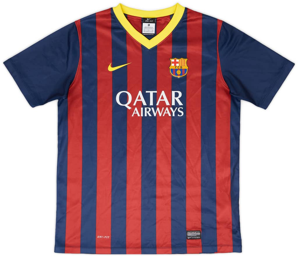2013-14 Barcelona Basic Home Shirt - 9/10 - (XL.Boys)