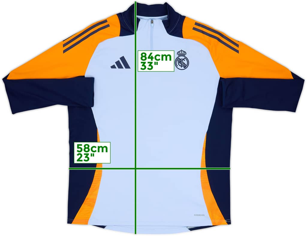2024-25 Real Madrid adidas 1/4 Zip Training Top - 8/10 - (XL)