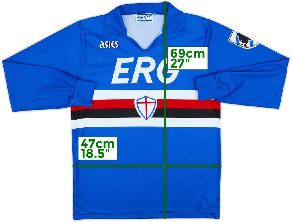 1992-94 Sampdoria Home L/S Shirt - 10/10 - (S)