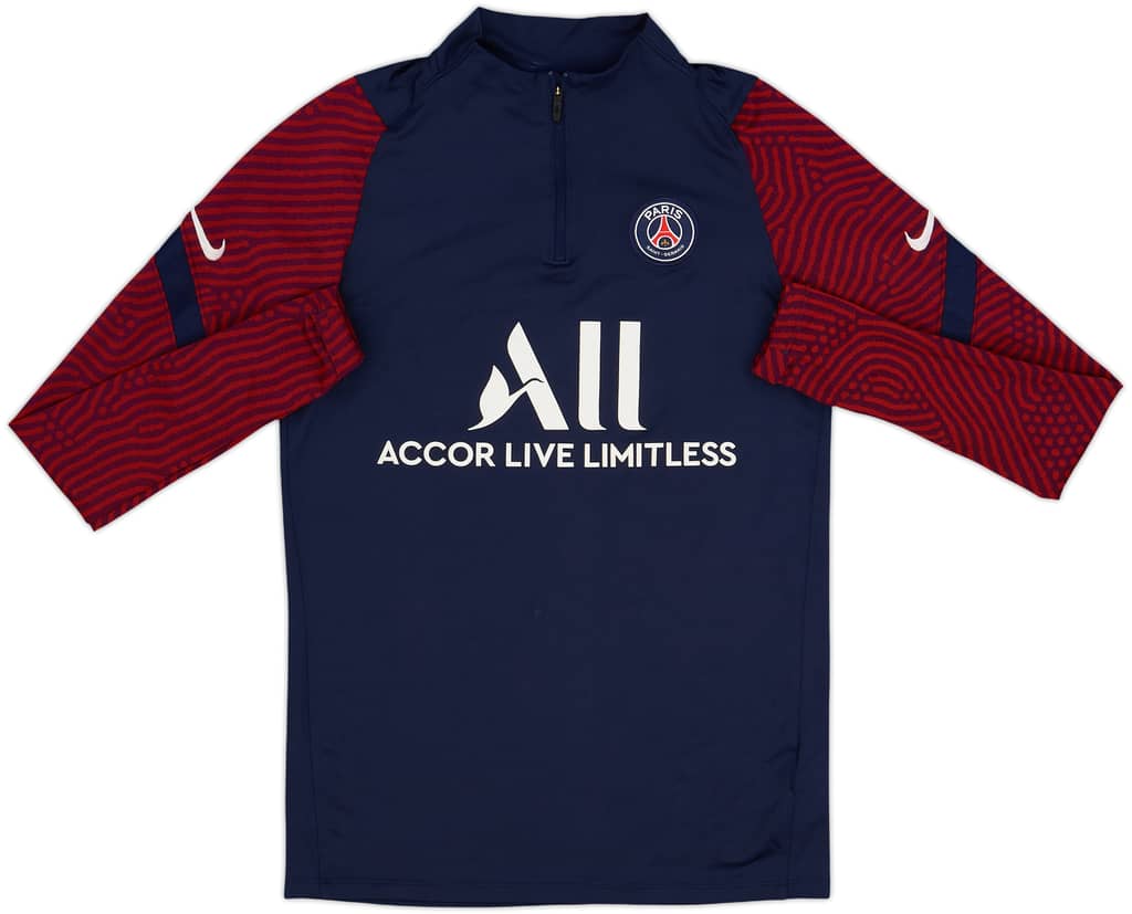 2020-21 Paris Saint-Germain Nike 1/4 Zip Sweat Top - 8/10 - (S)