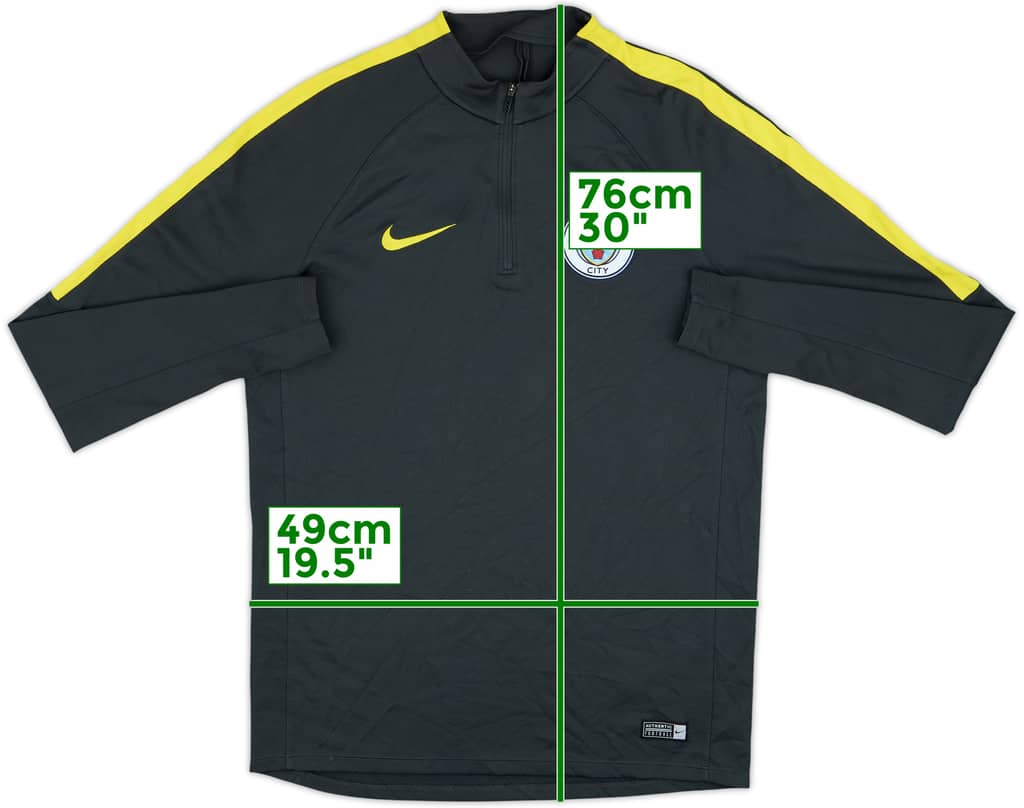 2016-17 Manchester City Nike 1/4 Zip Drill Top - 8/10 - (M)