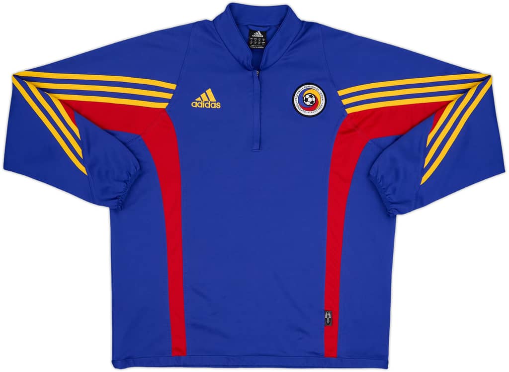 2000-02 Romania adidas 1/4 Zip Drill Top - 8/10 - (M)