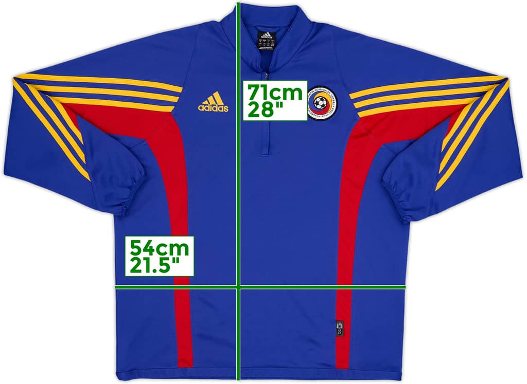 2000-02 Romania adidas 1/4 Zip Drill Top - 8/10 - (M)