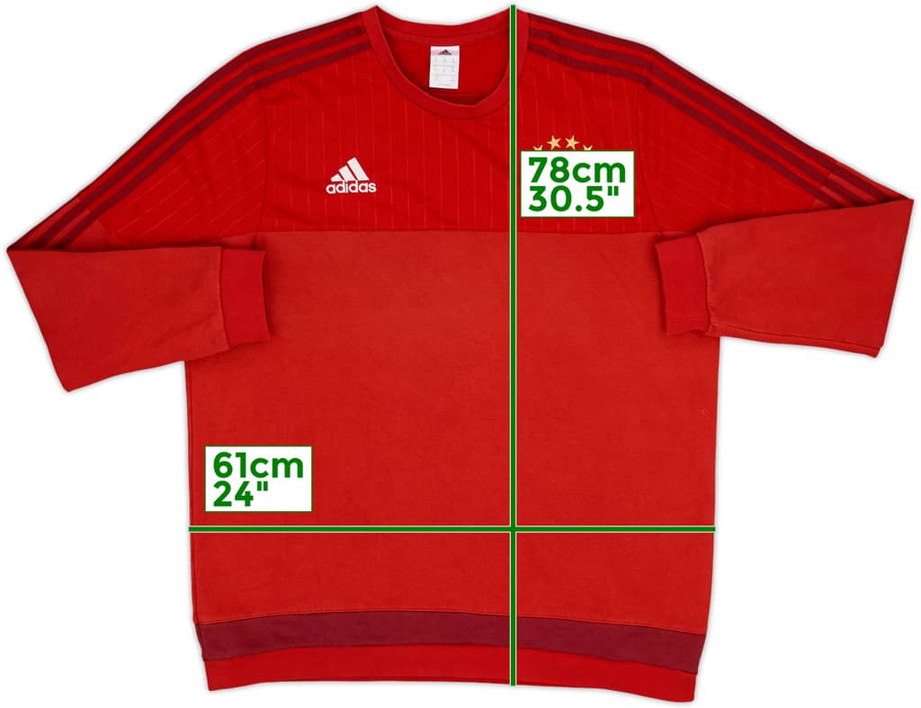 2015-16 Bayern Munich adidas Sweat Top - 7/10 - (XL)