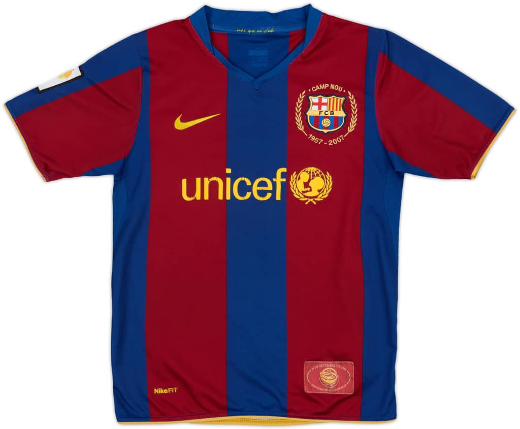 2007-08 Barcelona Home Shirt - 6/10 - (M.Boys)