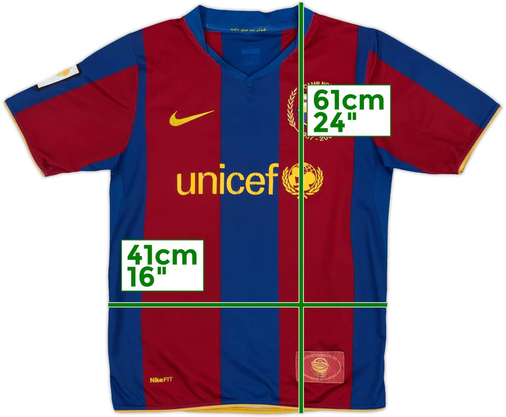 2007-08 Barcelona Home Shirt - 6/10 - (M.Boys)