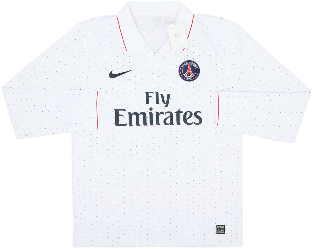 2009-10 Paris Saint-Germain Camiseta de manga larga visitante de edición de jugador (L)
