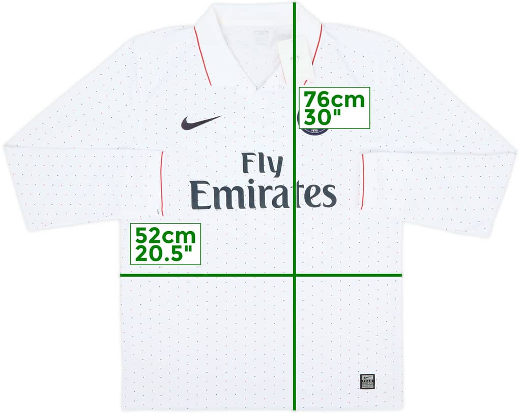 2009-10 Paris Saint-Germain Camiseta de manga larga visitante de edición de jugador (L)