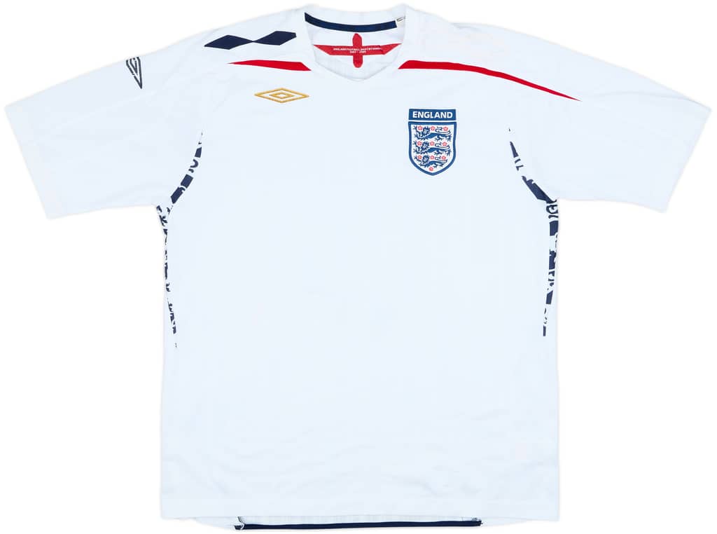 2007-09 England Home Shirt - 4/10 - (XL)