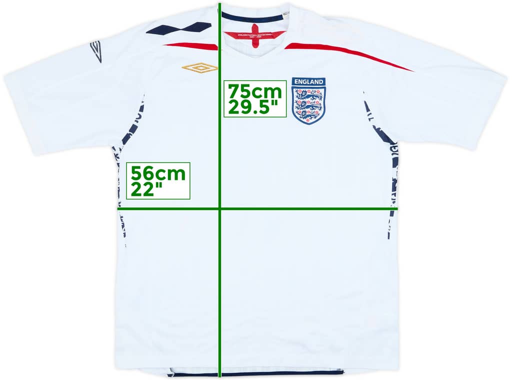 2007-09 England Home Shirt - 4/10 - (XL)