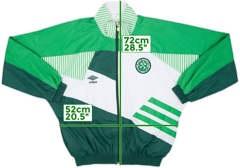 1991-92 Celtic Umbro Track Jacket - 8/10 - (L)