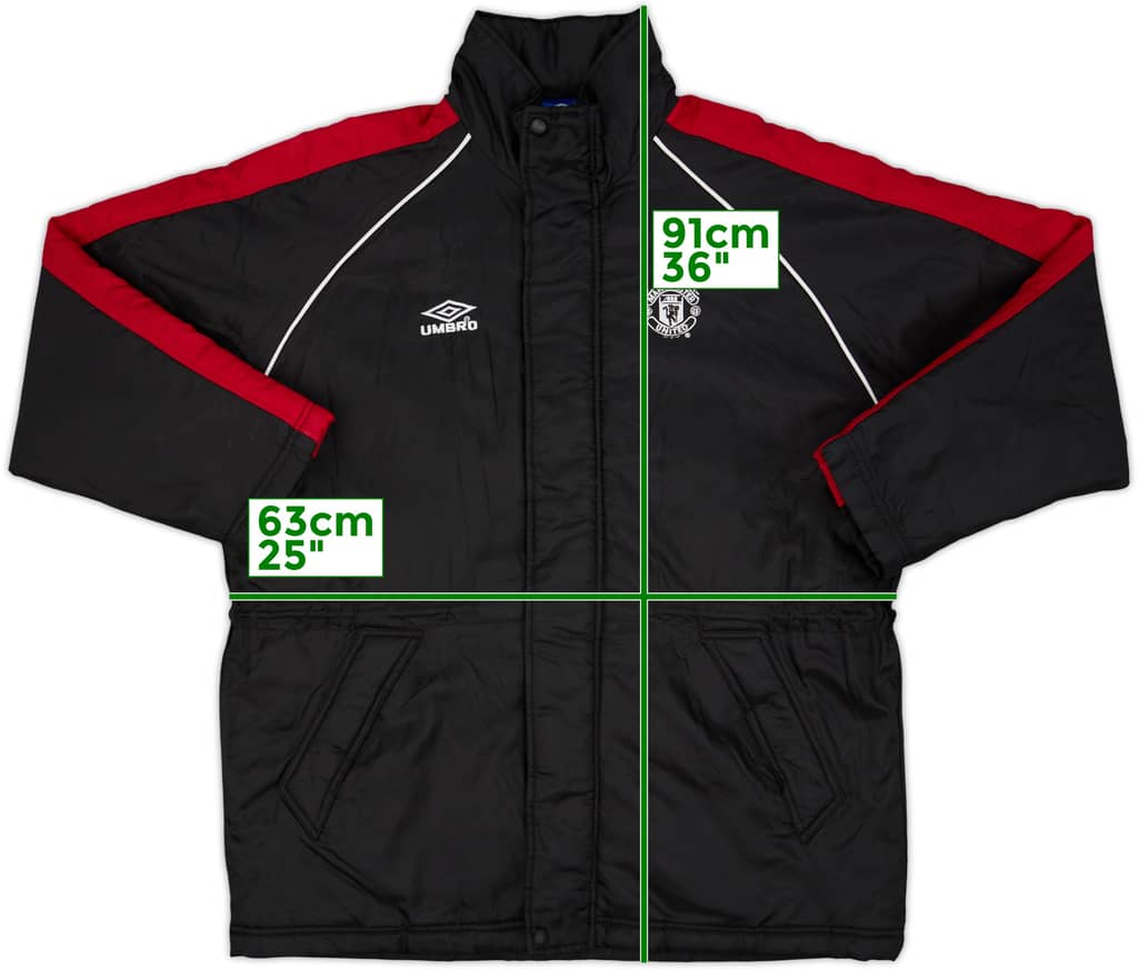 2000-01 Manchester United Umbro Padded Bench Coat - 8/10 - (M)