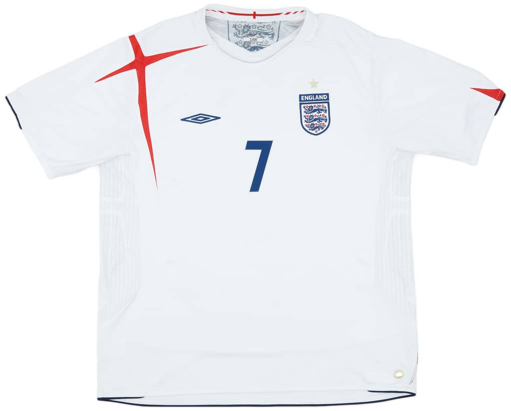 2005-07 England Home Shirt Beckham #7 - 6/10 - (XXL)