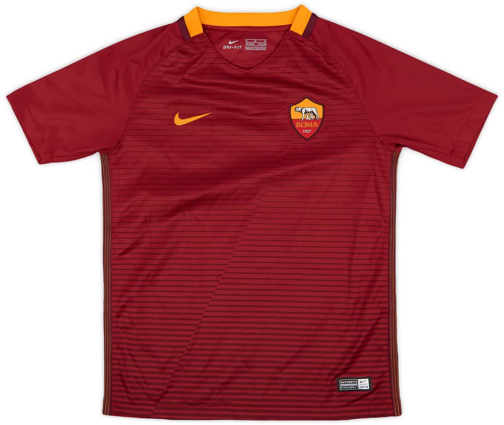 2016-17 Roma Home Shirt - 9/10 - (M.Boys)