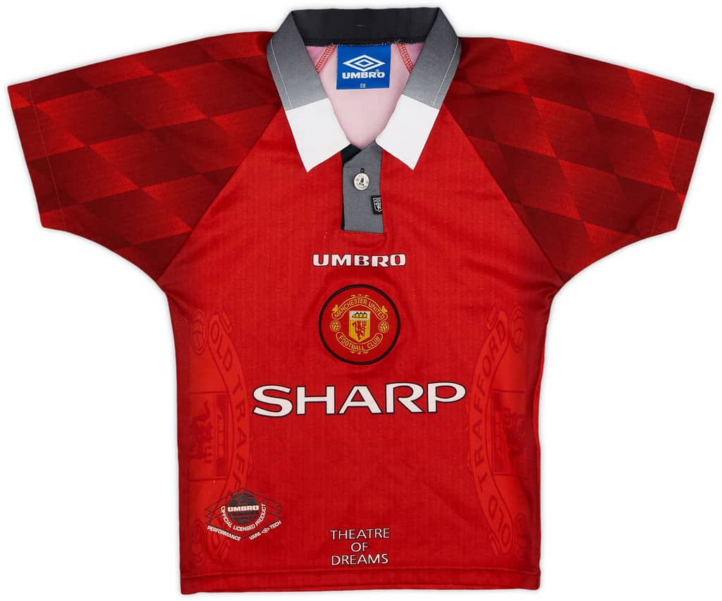 1996-98 Manchester United Home Shirt - 8/10 - (S.Boys)