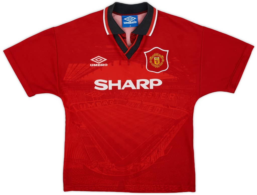 1994-96 Manchester United Home Shirt - 8/10 - (L.Boys)
