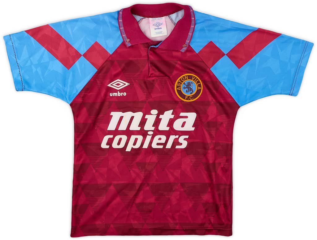 1990-92 Aston Villa Home Shirt - 8/10 - (S.Boys)